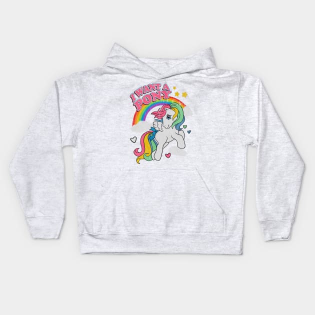 Vintage Little Pony Kids Hoodie by OniSide